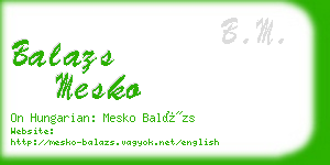 balazs mesko business card